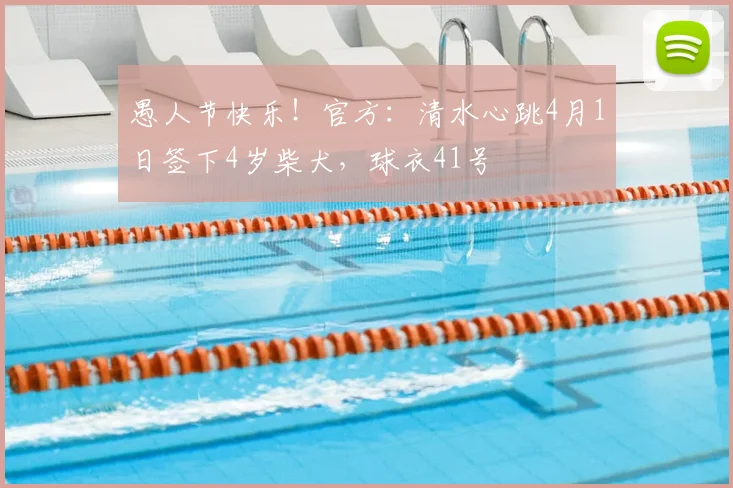 愚人节快乐！官方：清水心跳4月1日签下4岁柴犬，球衣41号